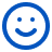 icon de um rosto feliz em azul